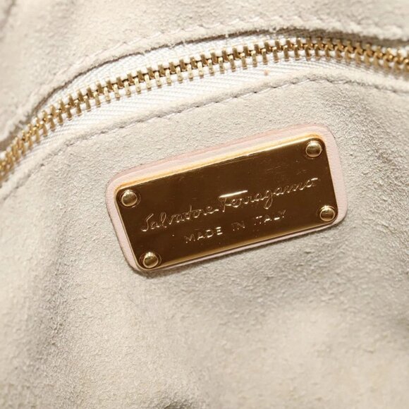 Salvatore Ferragamo Gancini Hand Bag Leather 2way Pink Gold Auth 137425 - Picture 13 of 16